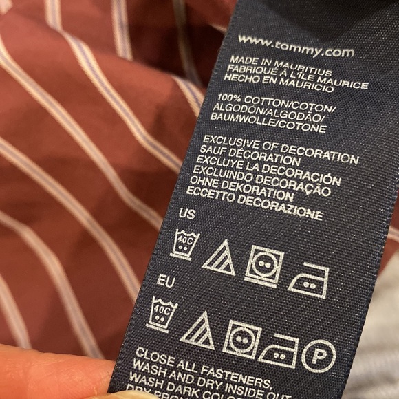 Tommy Hilfiger maroonish brown stripe button down shirt - Picture 7 of 8